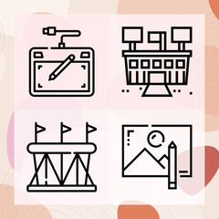 Simple set of rendering related lineal icons