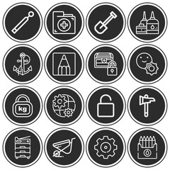 16 pack of students  lineal web icons set