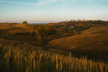 Fototapeta premium sunset over the river