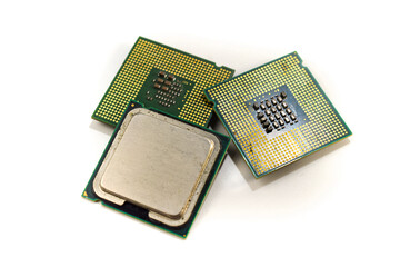 Cpu processor on white background