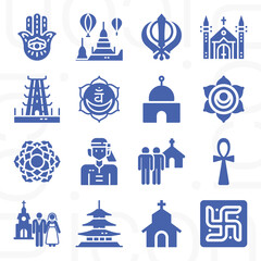 16 pack of congregation  filled web icons set