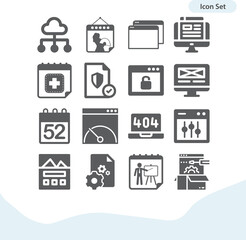 Simple set of facing s related filled icons.