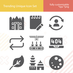 Simple set of constitute related filled icons.