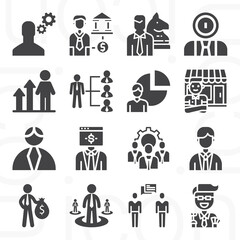 16 pack of ceo  filled web icons set