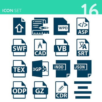 Simple set of 16 icons related to formulating