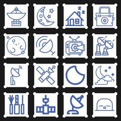 16 pack of satellite  lineal web icons set