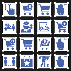 16 pack of haul  filled web icons set