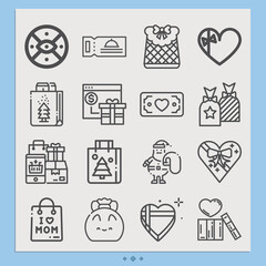 Simple set of prophecy related lineal icons.