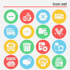 16 pack of take out  filled web icons set