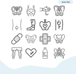 Simple set of thigh related lineal icons.