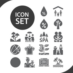 Simple set of moist related filled icons.