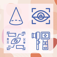 Simple set of retinal related lineal icons