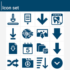 Simple set of dates related filled icons.