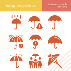 Fototapeta premium Simple set of defensive measure related filled icons.