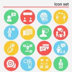 16 pack of discussing  filled web icons set
