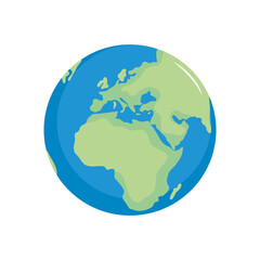 icon of earth planet, flat style