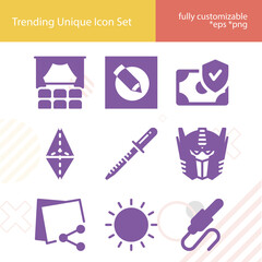 Simple set of complete related filled icons.