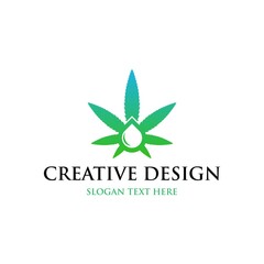 Cannabis essence oil drop logo design, Marijuana and cannabis oil drop vector. Green Marijuana Leaves, Cannabis leaf,