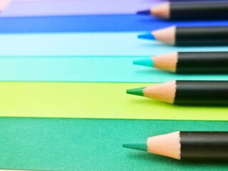 pencils on a white background