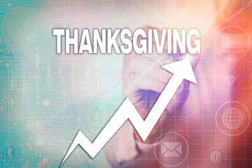 Writing note showing Thanksgiving. Business concept for public acknowledgment or celebration of...