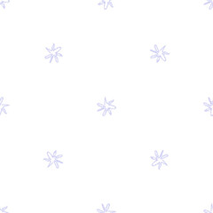 Hand Drawn blue Snowflakes Christmas Seamless Patt