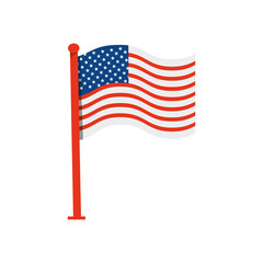 united states of america flag with pole