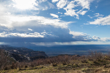 Storm clouds over Mesa Verde National Park, Colorado, USA