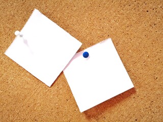 blank note paper on cork board