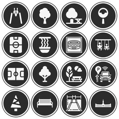 16 pack of stands  filled web icons set