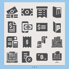 Simple set of service cap related filled icons.