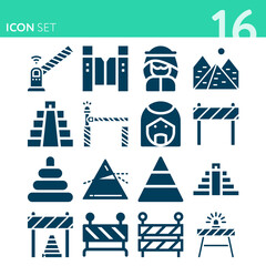 Simple set of 16 icons related to egypt