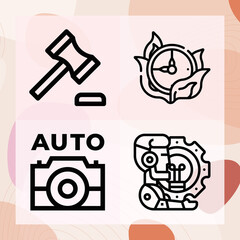 Simple set of bids related lineal icons