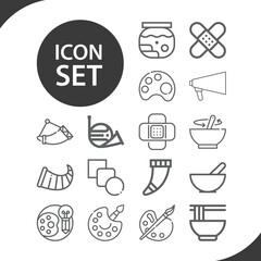 Simple set of rainbow related lineal icons.