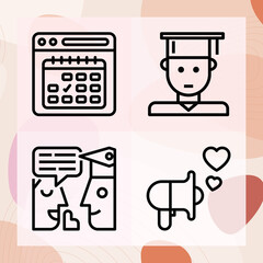 Simple set of recommendation related lineal icons
