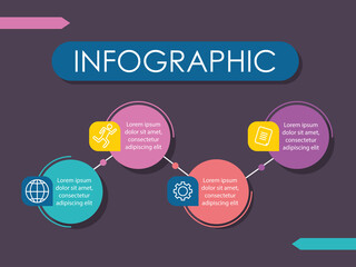 infographic shape round with four options or steps for presentation