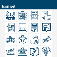 Simple set of disclosed related lineal icons.