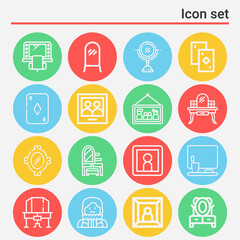 16 pack of portrayal  lineal web icons set