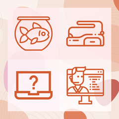 Simple set of trout related lineal icons