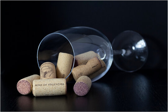 glass of wine and cork
