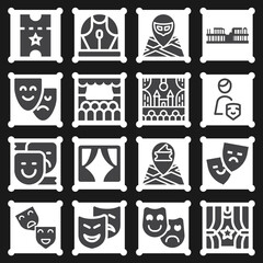 16 pack of music hall  filled web icons set