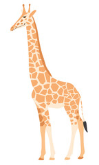 Obraz premium Cute giraffe. Funny African character. Vector graphics