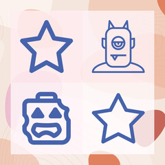 Simple set of giant related lineal icons