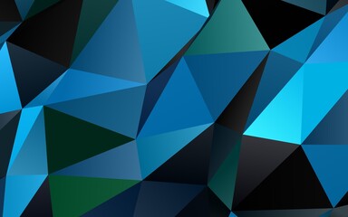 Fototapeta premium Light Blue, Green vector shining triangular template.