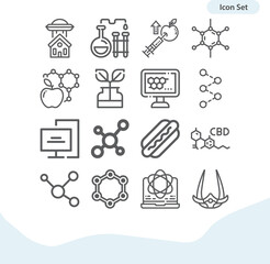 Simple set of gene related lineal icons.