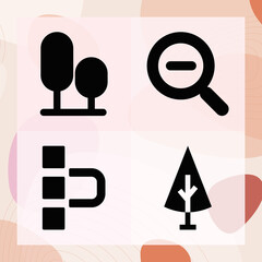 Simple set of lowest related filled icons