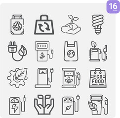 Simple set of respiratory center related lineal icons.