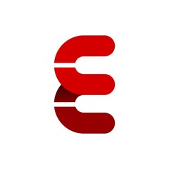simple abstract red letter E logo