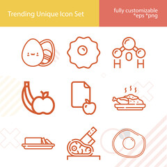 Simple set of protein related lineal icons.