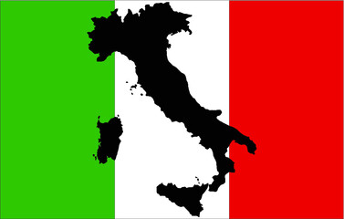 italy map with flag