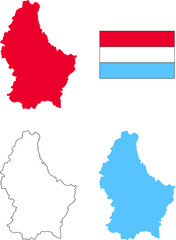 Fototapeta premium luxembourg maps with flag